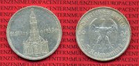 III. Reich 5 Reichsmark Gedenkmünze III. Reich 5 Reichsmark 1934 A, Garnisonkirche Potsdam 21. März 1933 Datum