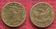 USA 10 Dollars Goldmünze Eagle Coronet Head Liberty, Frauenkopf, Coronet Head Gold Ten D.