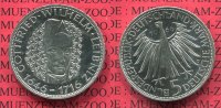 Bundesrepublik Deutschland, Germany FRG 5 DM Silbermünze Commemorative Coin 5 DM 1966 D Gottfried Wilhelm Leibniz 250. Todestag PP