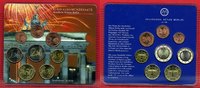 Bundesrepublik Deutschland, Berlin Euro-Set Kursmünzensatz BRD Euro Kursmünzensatz, Staatliche Münze Berlin, Brandenburger Tor A