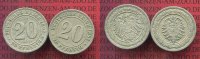 Kaiserreich Kleinmünze nach Jäger 20 Pfennig Nickel Kaiserreich Deutsches Reich, 20 Pfennig 1887 A 1892 A Lot 2 Münzen