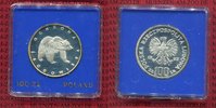 Polen, Poland 100 Zloty Silbermünze Polen 100 Zlotych 1983 bedrohte Tierwelt, Bär sehr selten !