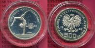 Polen, Poland Volksrepublik 500 Zloty Silbermünze Probe Polen 500 Zloty 1983 Olympische Spiele Sommer Los Angeles Schwebebalken Probe