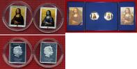 Fiji, Fidschi Inseln 2 x 10 Dollars Silber Jewels of Art - The Mona Lisa Sisters - Louvre & Prado - mit Saphir & Rubin -