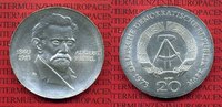 DDR 20 Mark DDR Silbermünze DDR 20 Mark 1973 Silber 60. Todestag von August Bebel