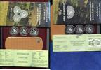 Rumänien, Romania 3 x 50 Lei Silber Dreieckig Rumänien 3 x 50 Lei 2002 Nationalparks Tiermotive mit Box und Zert.