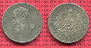 Sachsen Meiningen 5 Mark Silbermünze Sachsen Meiningen 5 Mark 1908,Kursmünze Silber, J. 153 b Patinastreifen