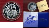 Frankreich France 1 1/2 Euro Silbermünze, 1,5 Euro Tour de France - Zeitfahren Contre la Montre PP