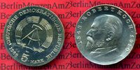 DDR GDR Eastern Germany 5 Mark DDR Cu/Ni Gedenkmünze Neusilber Robert Koch 1843 - 1910 5 mark 1968 Erste 5 Mark Gedenkmünze der DDR