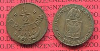Kaiserreich Österreich, Austria 1/2 Kreuzer 1/2 Kreuzer 1816 A Wien Attraktive Patina nicht gereingt