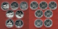 Frankreich 7 x 100 Francs, 15 Euro Silber Doppelnom Frankreich Lot 7 x 15 Euro 1996 und 1997 Bekannte Bauwerke Europas PP