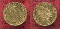 Hessen, German Empire 10 Mark Goldmünze Hessen 10 Mark Gold 1875 J. 219 Ludwig III.