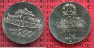 DDR GDR Eastern Germany 10 Mark DDR Silber Gedenkmünze Wiedereröffnung der Semperoper in Dresden