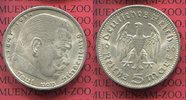 III. Reich 5 Reichsmark III. Reich 5 Reichsmark 1936 A, Hindenburg J. 360 Selten in dieser Erhaltung !