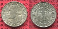 III. Reich 2 Reichsmark III. Reich 2 Reichsmark 1933 F, 450.. Geburtstag von Martin Luther J. 352