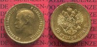 Russland Russia 10 Rubel Nikolaus II. Gold