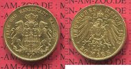 Hamburg, German Empire Free City of 20 Mark Goldmünze Stadtwappen Gold