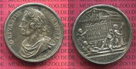 Britisch Historical Medals Versilberte Medaille Oliver Cromwell Memorial Denkmal, J. Dassier Foto