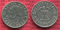 III. Reich 5 Reichsmark Silbermünze 450. Geburtstag von Martin Luther