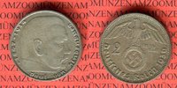 III. Reich 2 Reichsmark Silbermünze Kursmünze Hindenburg