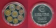 Gedenkprägung Medaille Die ersten Euro-Münzen v. Irland 2002, vergoldete/verkupferte Applikationen Polierte Platte Kapsel