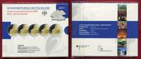 Bundesrepublik Deutschland, Germany FRG 2 Euro Gedenkmünzenset Saarland Ludwigskirche Saarbrücken - Bundesländer Serie - Polierte Platte -
