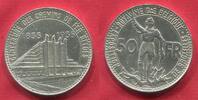 Belgien 50 Francs Silber Leopold III. , Weltausstellung 100 Jahre Eisenbahn -