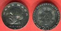 Deutsche Demokratische Republik 20 Mark Gedenkmünze 150. Geburtstag Karl Marx -