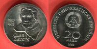Deutsche Demokratische Republik DDR 20 Mark Silbermünze Gedenkmünze zum 125. Geburtstag von Clara Zetkin -