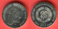 DDR 20 Mark Silbergedenkmünze 150. Geburtstag Friedrich Engels (1820-1895) -