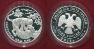 Russland Russia Rußland 25 Rubel Roubles Silber 5 Unzen Ounces fine 2011 Southwest Asian Leopard Pol