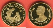 Thailand 4000 Baht Goldmünze Gold 1981 Jahr des Kindes - Year of the Child UNICEF Polierte Platte (m