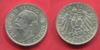 Anhalt, Kaiserreich Deutsches Reich 3 Mark Silber Kursmünze 1909 Friedrich II., Kursmünze, vz-prfr. 