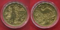 Australien Australia 100 Dollars Gold 1 Unze Ounce 2021 Coat of Arms Emu Känguruh BU in Kapsel