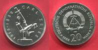 Deutsche Demokratische Republik 20 Mark Gedenkmünze 1988 100. Todestag Carl Zeiss Mikroskop f. stgl.