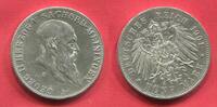 Sachsen Meiningen 5 Mark Silber 1901 75. Geburtstag Georg II. vz winz. Kratzer