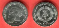 Eastern Germany DDR GDR 20 Mark Silber 1970 150. Geburtstag Friedrich Engels (1820-1895) prägefrisch, minimal beschlagen