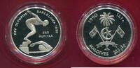 Malediven 250 Rufiyaa Silber Olympische Spiele Barcelona 1992 - Schwimmstaffel -