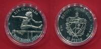Kuba 10 Pesos Silber Olympiade in Barcelona 1992 - Hürdenlauf -