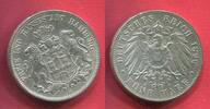 Hamburg 5 Mark Silbermünze 1896 Stadtwappen attraktives Stück für diesen Jahrgang Keydate ss-vz kl. 