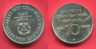 DDR GDR Eastern Germany 10 Mark Materialprobe Silber Pattern 1974 25 Jahre DDR Silberprobe Probe Stg