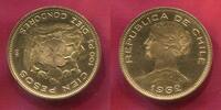 Chile 100 Pesos Diez Condores Gold 1926 Fauenkopf Bankfrisch