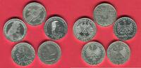 Bundesrepublik Deutschland Western Germany 5 x 5 DM Mark Gedenkmünzen Die Ersten Fünf - Germanisches Museum Schiller Markgraf Eichendorff Fichte -