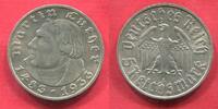 Germany 1933 -1945 Deutschland 5 Reichsmark Silbermünze 1933 A 450. Geburtstag von Martin Luther Bir