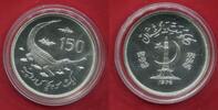 150 Rupees Silber 1976 WWF Gavial-Krokodil Conservation in Pakistan. f. Stgl