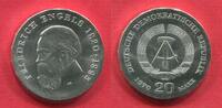 Eastern Germany DDR GDR 20 Mark Silber 1970 150. Geburtstag Friedrich Engels (1820-1895) prägefrisch