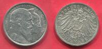 Baden 5 Mark Silbermünze Kaiserreich 1906 Goldene Hochzeit des Großerzogspaares prfr. leichte patina
