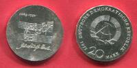 Eastern Germany DDR GDR 20 Mark Silber Motivprobe 1975 Bach Probe - vertiefte Noten prägefrisch min. übliche Kratzerchen