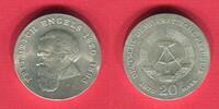 Eastern Germany DDR GDR 20 Mark Silber 1970 150. Geburtstag Friedrich Engels (1820-1895) fast prägefrisch, minimal beschlagen in Kapsel