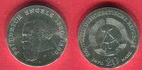 Eastern Germany DDR GDR 20 Mark Silber 1970 150. Geburtstag Friedrich Engels (1820-1895) fast prägefrisch, minimal beschlagen in Kapsel